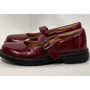 Børn Girls Red Patent Leather Mary Jane Flats Size 1
